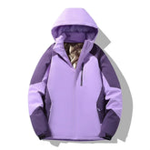 Women's Colorblock Winter Ski Jacket | Franziska in Purple - Juana Fashion