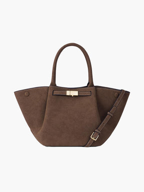 Women's Suede Look Top Handle Tote Bag by Juana Fashion