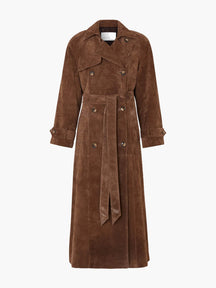Women's Suede-Look Winter Coat | Emilia in Brown - Juana Fashion