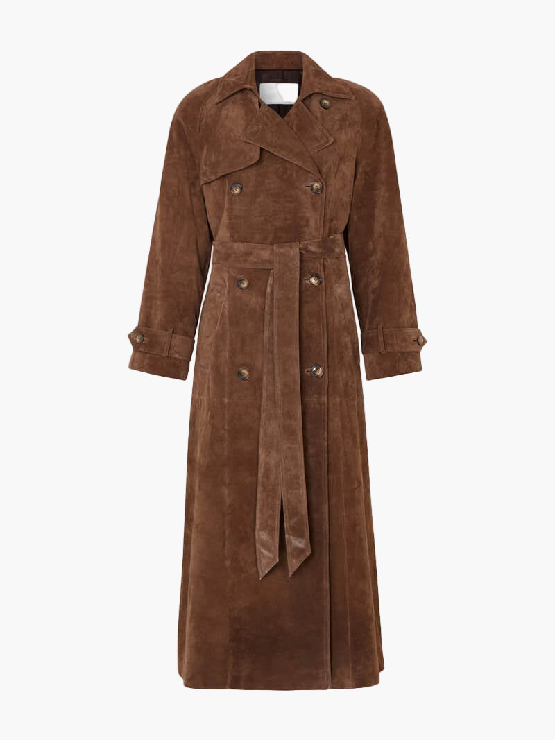Women's Suede-Look Winter Coat | Emilia in Brown - Juana Fashion