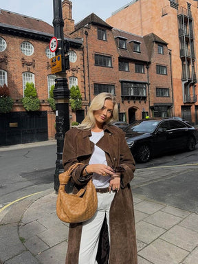 Women's Suede-Look Winter Coat | Emilia - Juana Fashion