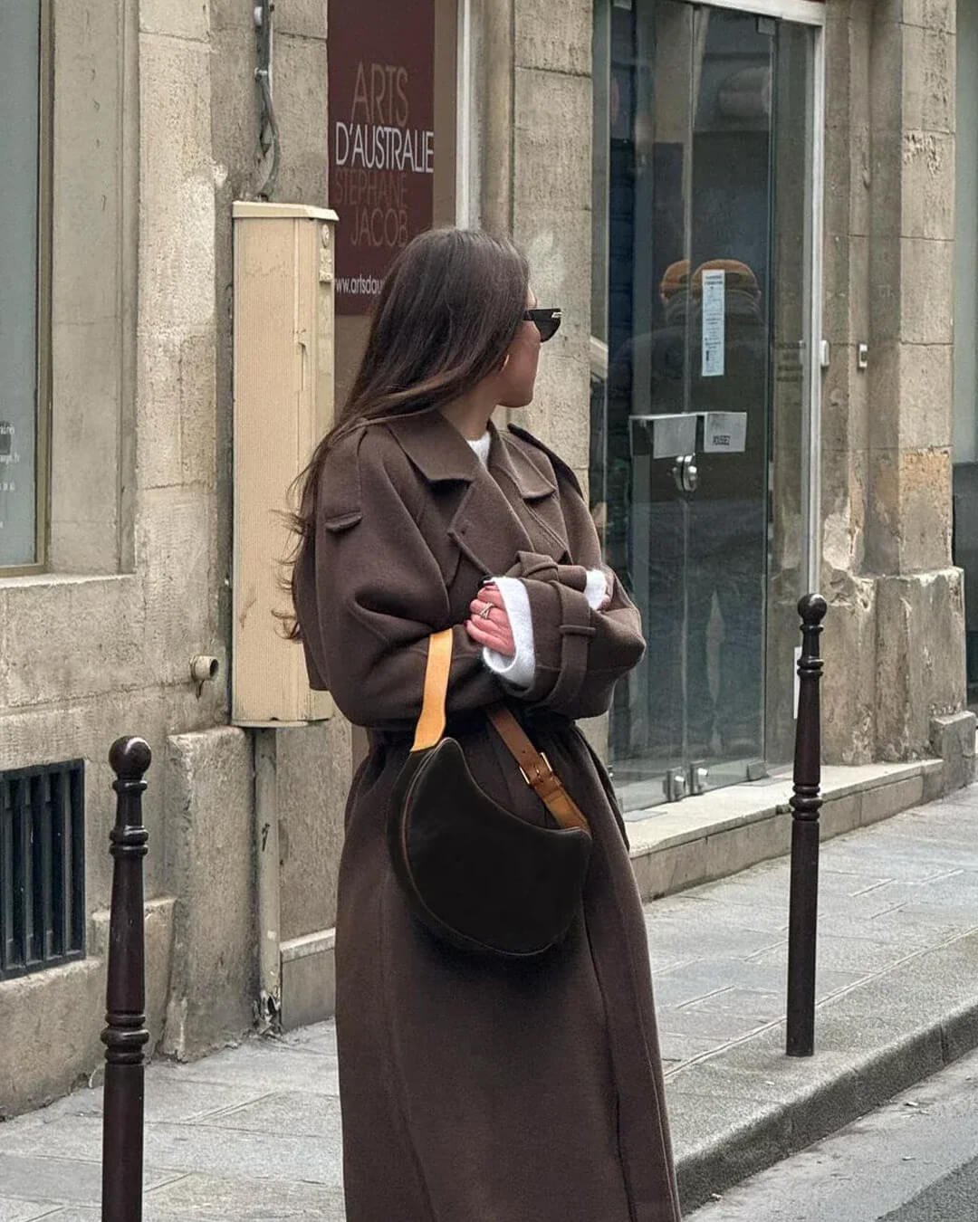 Women's Long Wool Winter Trench Coat | Sabine in Gray - Juana Fashion