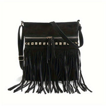 Women's Boho Fringe Crossbody Bag in Black by Juana Fashion