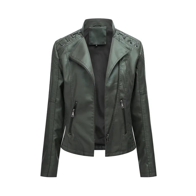 Women's Faux Leather Jacket — View 9