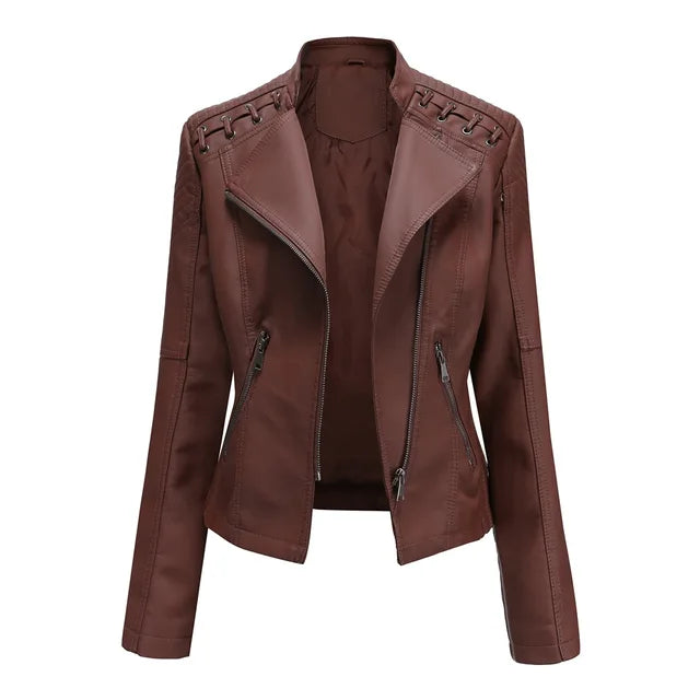 Women's Faux Leather Jacket — View 8