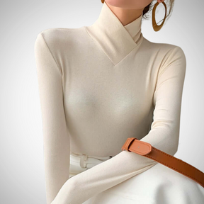 Women's Fine Knit Turtleneck Sweater — View 1