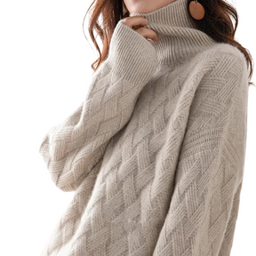 Women's Cashmere Blend Turtleneck Sweater — View 1
