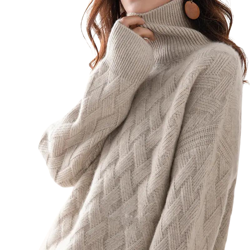 Women's Cashmere Blend Turtleneck Sweater — View 1
