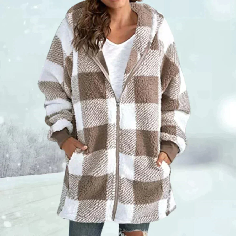 Women's Plaid Hooded Jacket — View 2