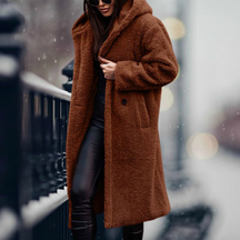Women's Hooded Faux Fur Jacket — View 6