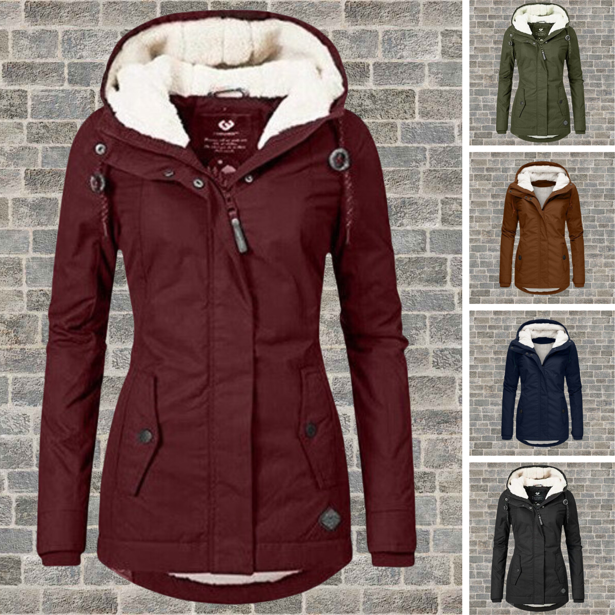 Women's Wool Hooded Coat — View 1