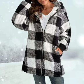Women's Plaid Hooded Jacket — View 3