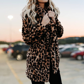 Women's Leopard Print Teddy Jacket — View 1