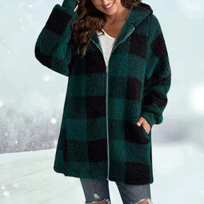 Women's Plaid Hooded Jacket — View 7