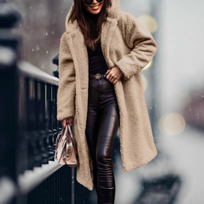 Women's Hooded Faux Fur Jacket — View 11