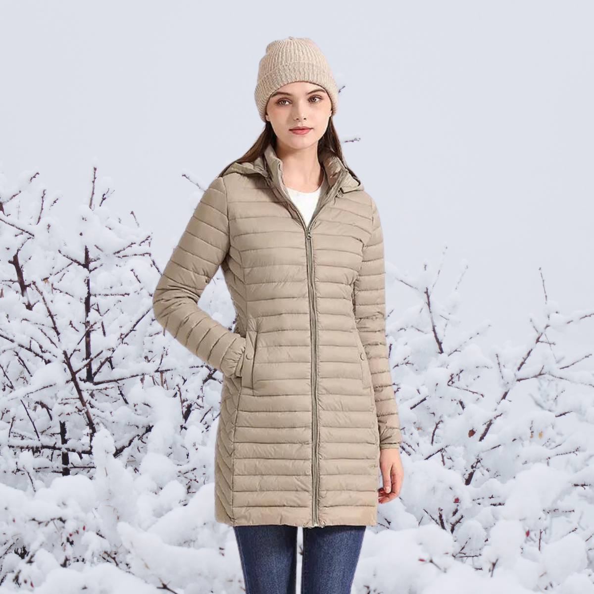 Women's Hooded Longline Parka Coat — View 4