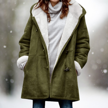 Women's Hooded Longline Fleece Jacket — View 3