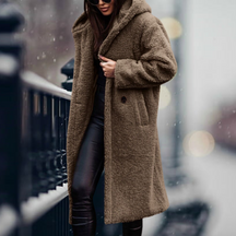 Women's Hooded Faux Fur Jacket — View 10