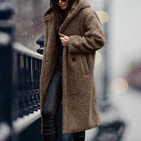 Women's Hooded Faux Fur Jacket — View 10