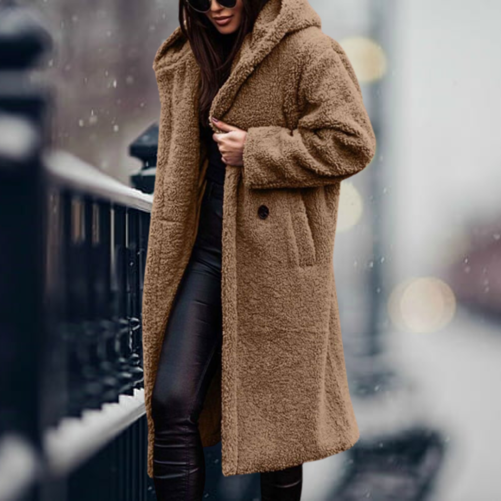Women's Hooded Faux Fur Jacket — View 9