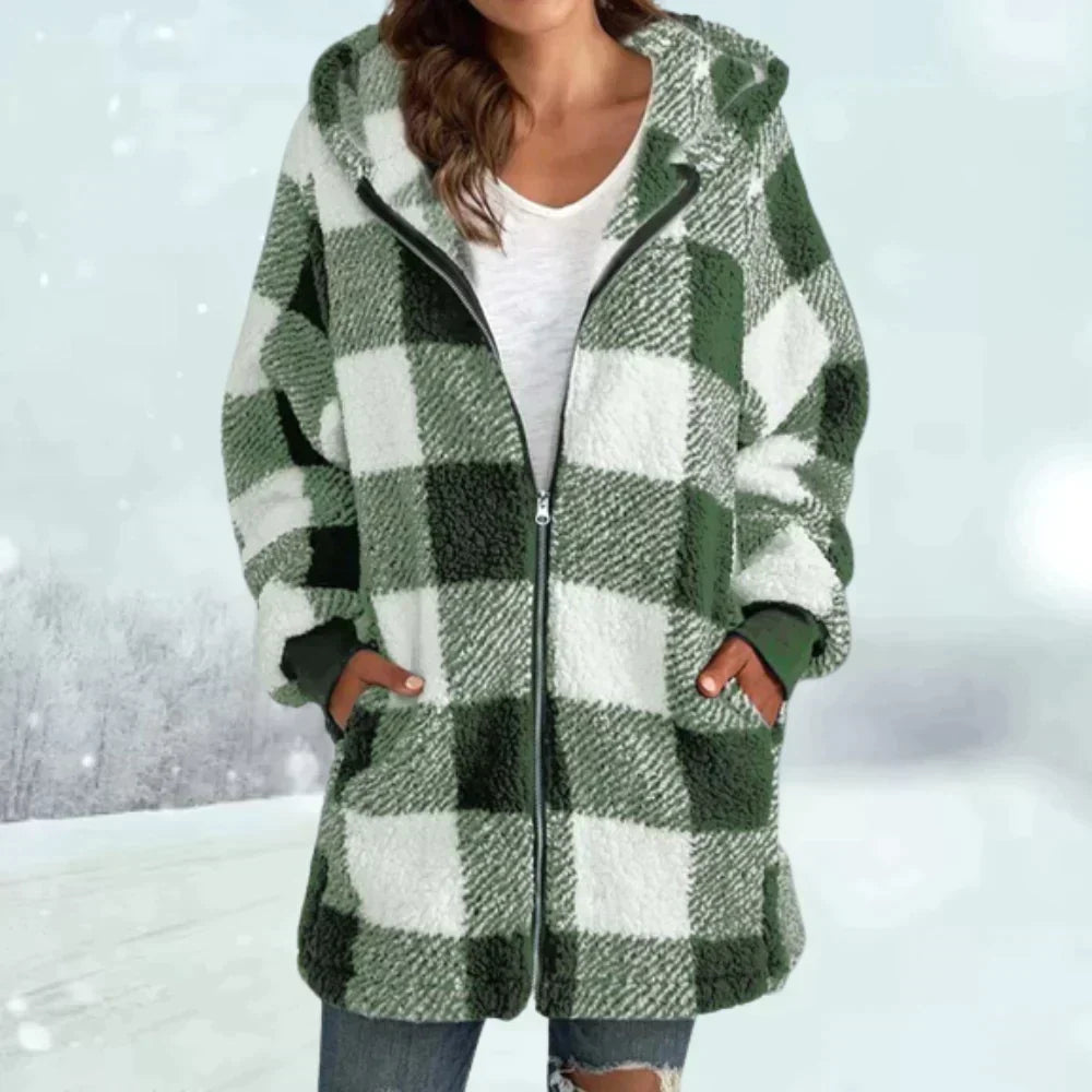Women's Plaid Hooded Jacket — View 1