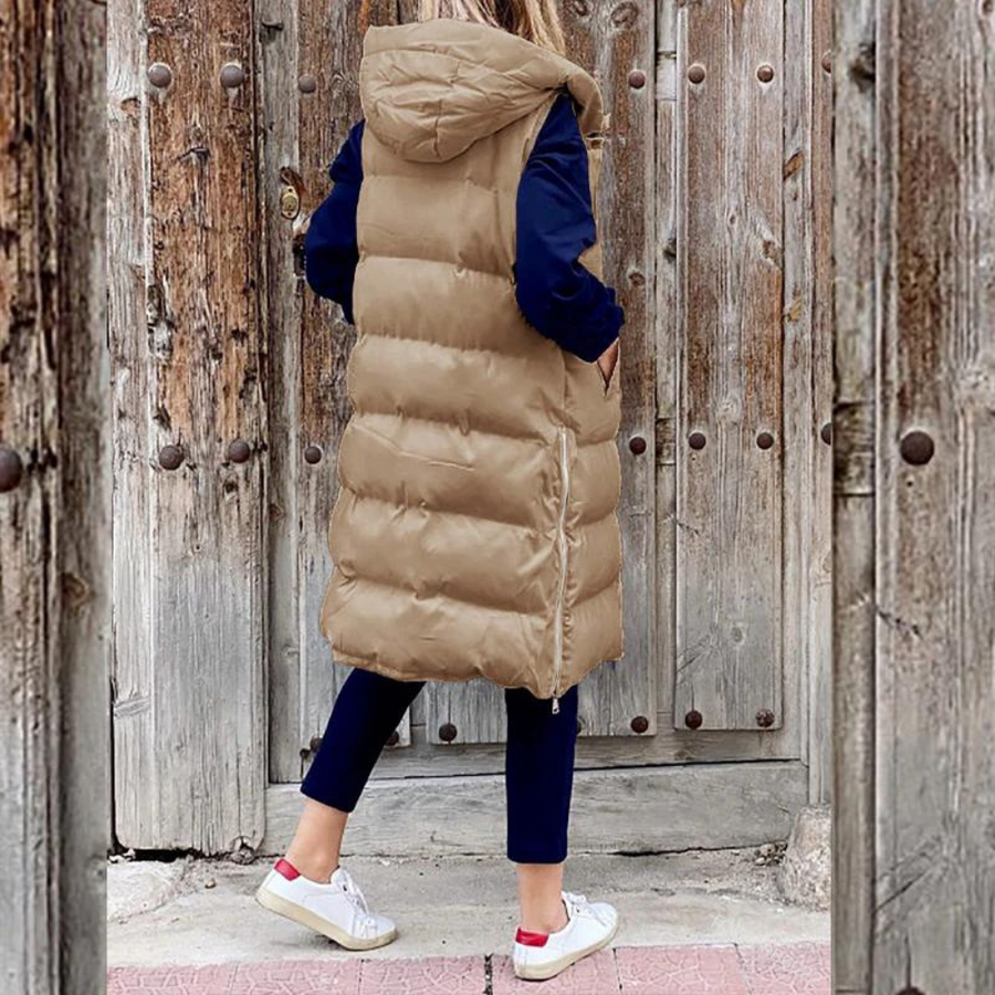 Women's Wool Single Breasted Hooded Coat — View 2
