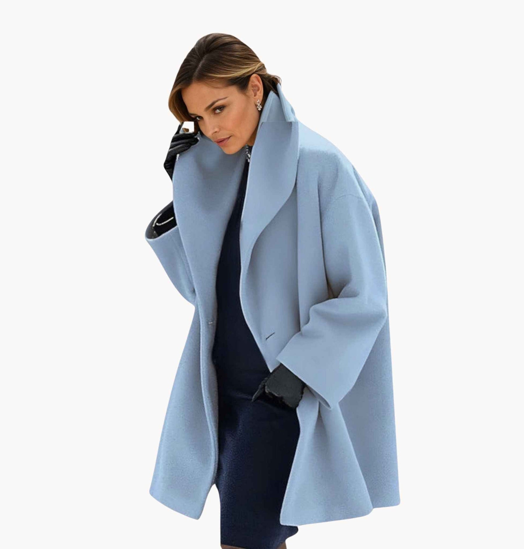 Women's Oversized Winter Coat | Julia in Blue - Juana Fashion