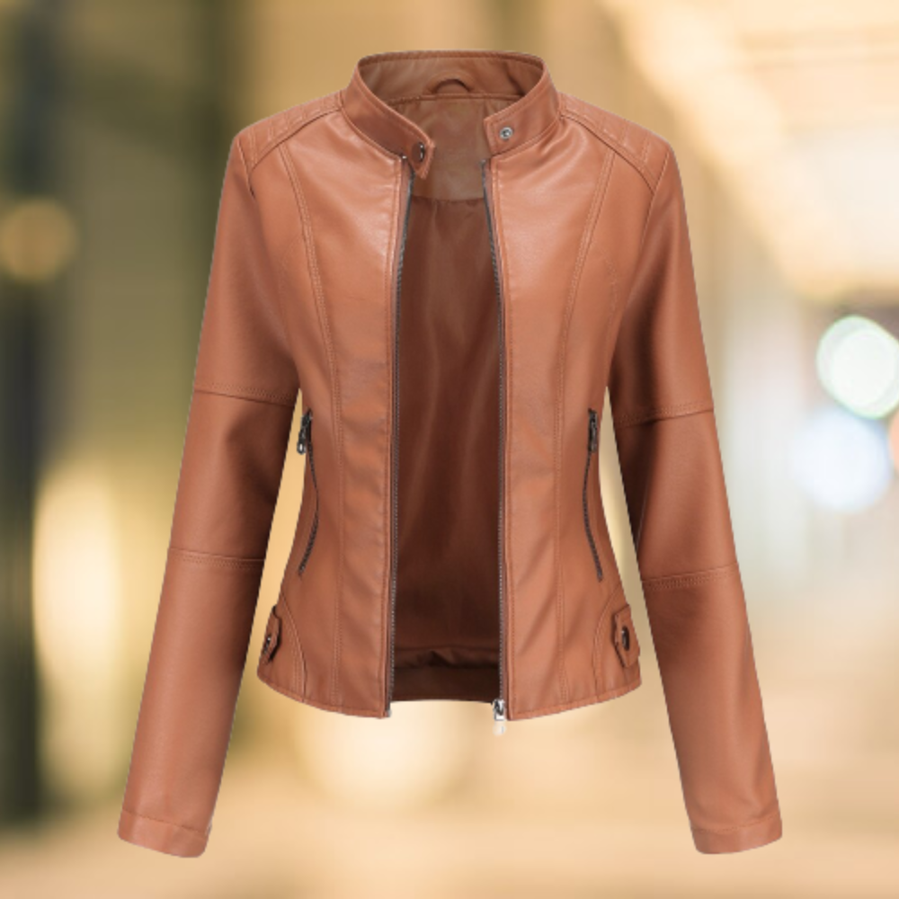 Women's Faux Leather Jacket — View 4
