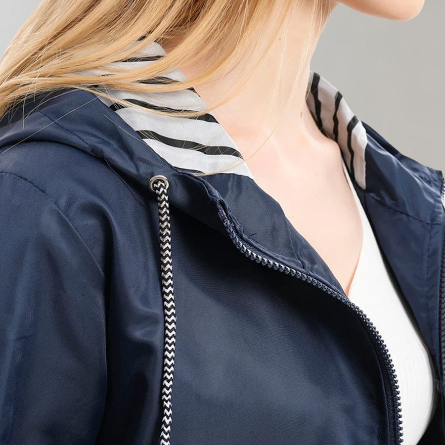Women's Hooded Longline Rain Jacket — View 1