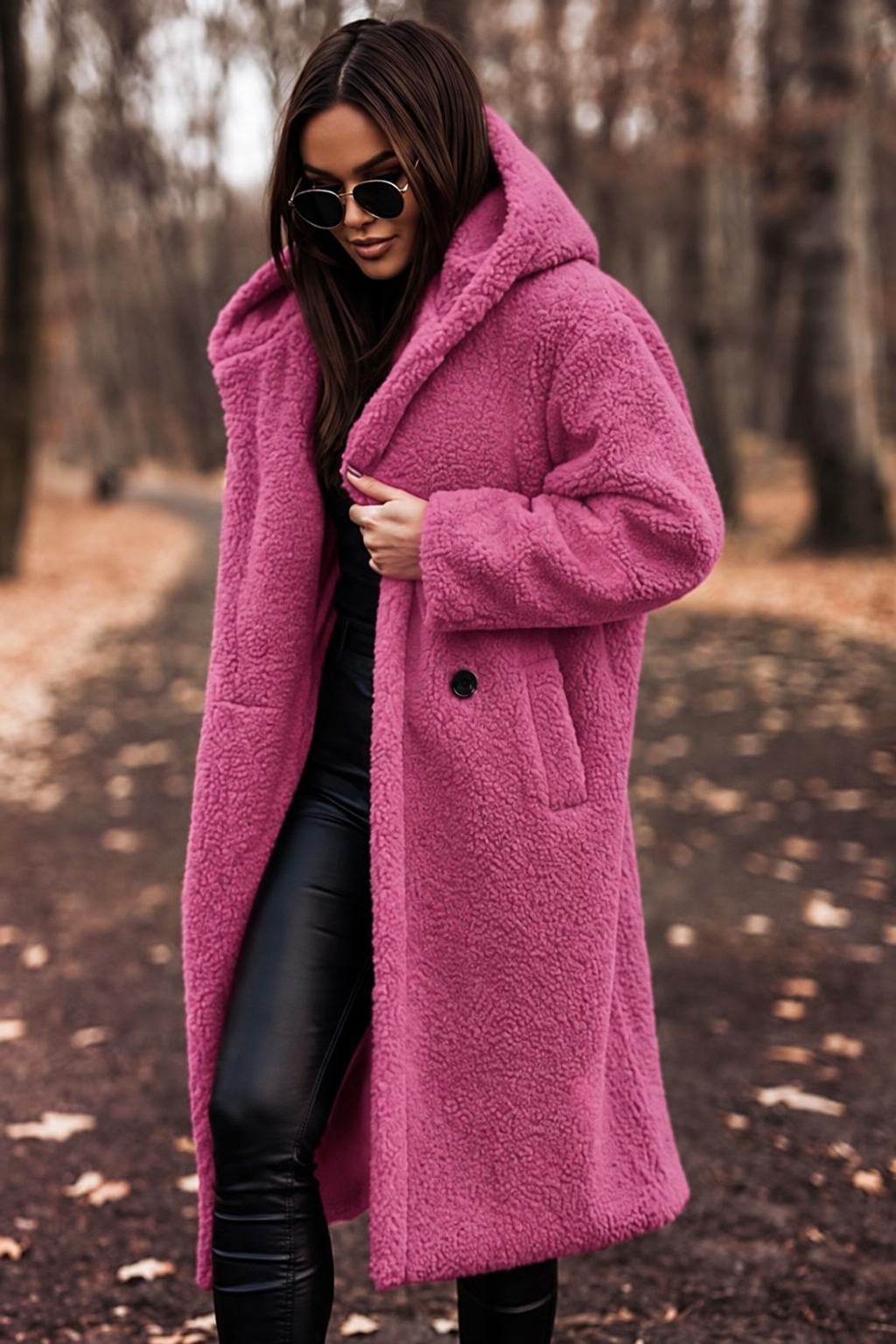 Women's Hooded Teddy Coat — View 10