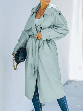 Women's Belted Longline Trench Coat — View 3