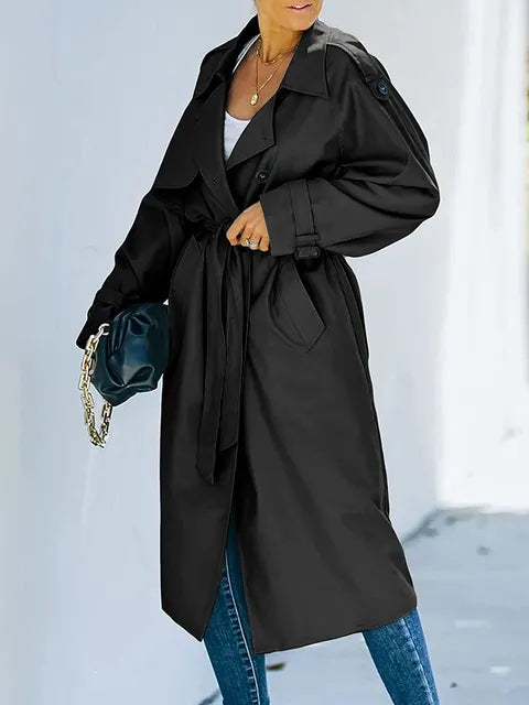 Women's Belted Longline Trench Coat — View 2