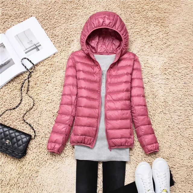 Women's Hooded Puffer Coat — View 9