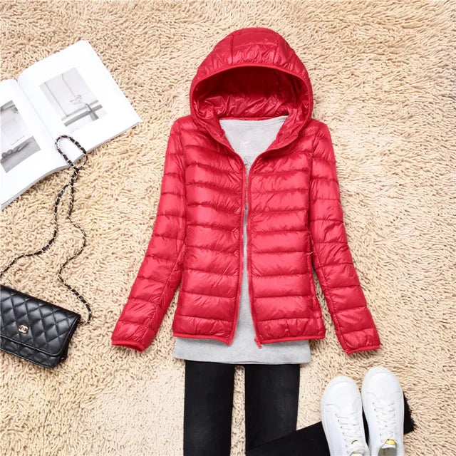 Women's Hooded Puffer Coat — View 7