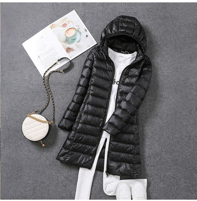 Women's Longline Puffer Coat — View 3
