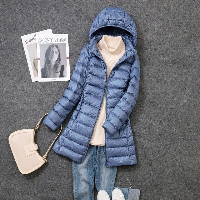 Women's Longline Puffer Coat — View 4