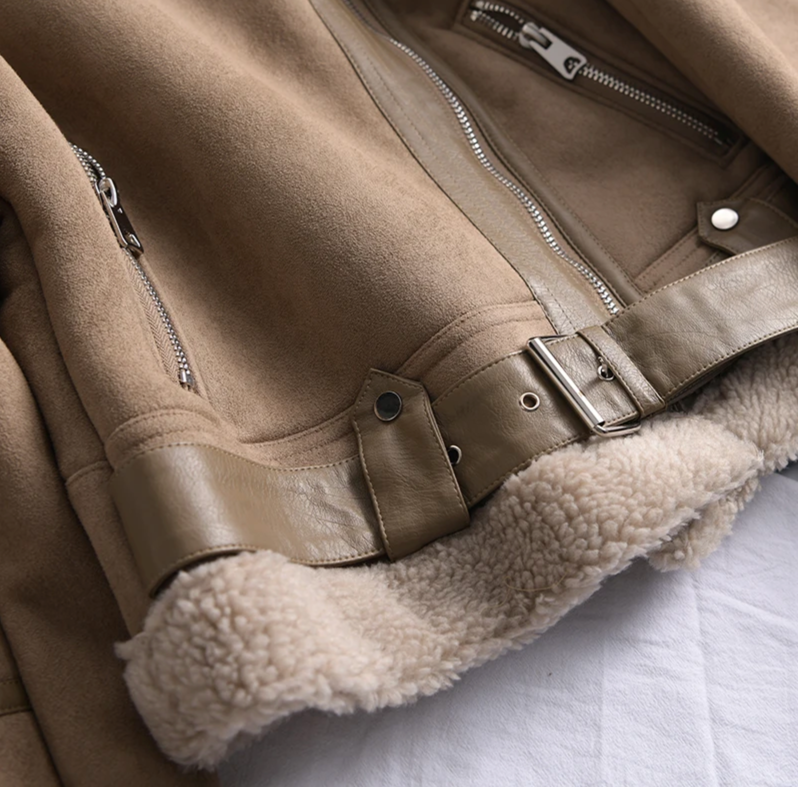 Women's Ribbed Leather Look Jacket — View 3