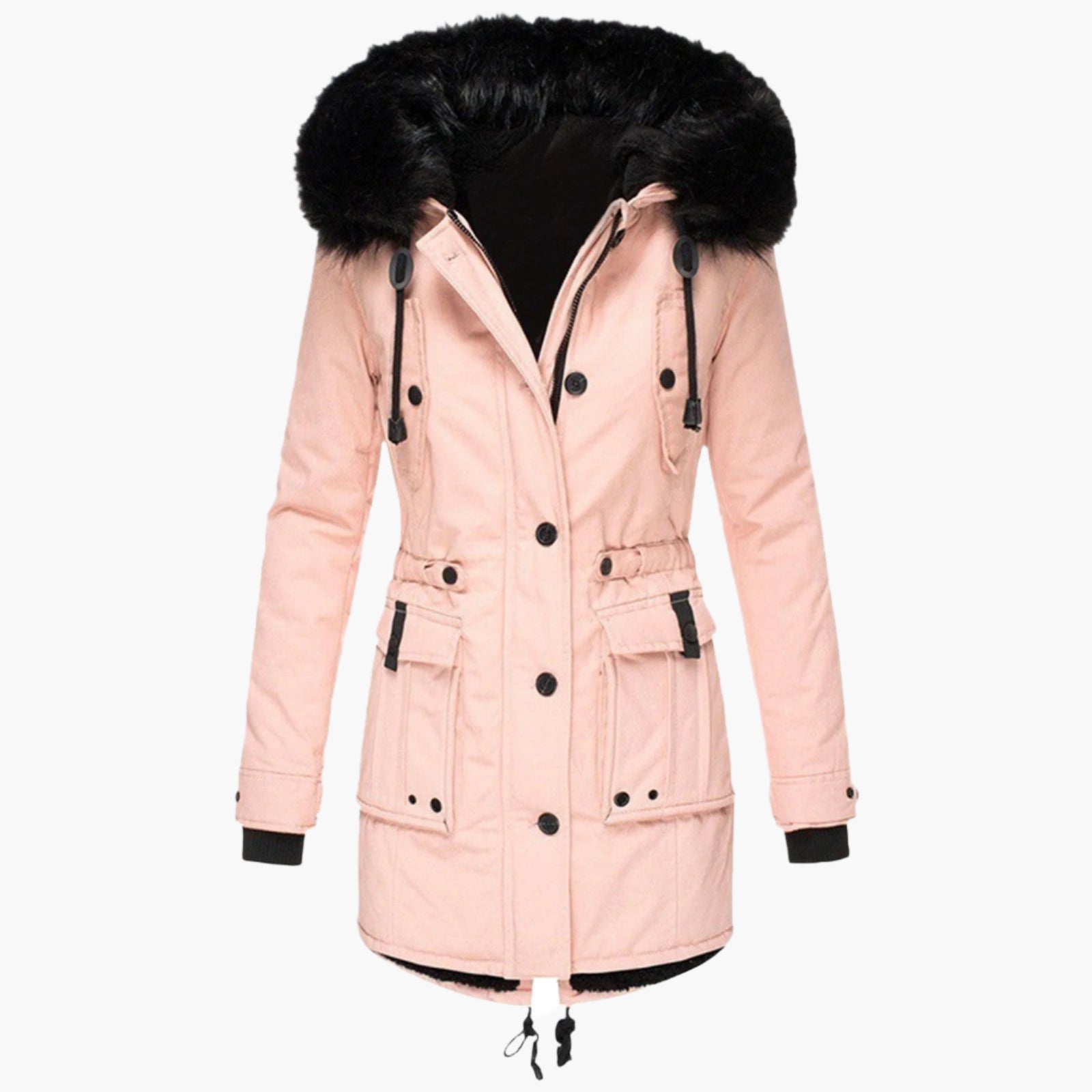 Women's Long Hooded Winter Jacket | Andrea in Gold - Juana Fashion