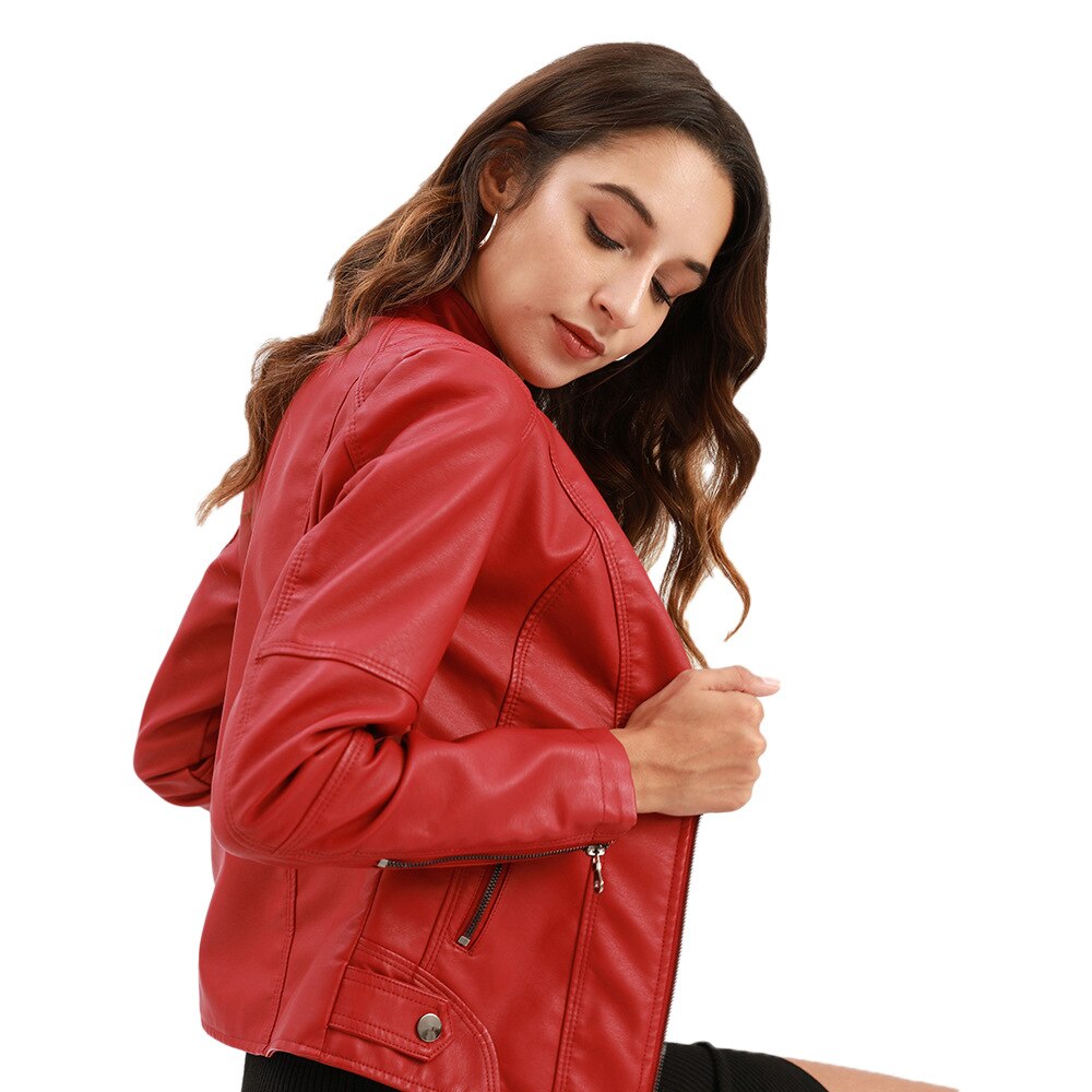Women's Faux Leather Jacket — View 7