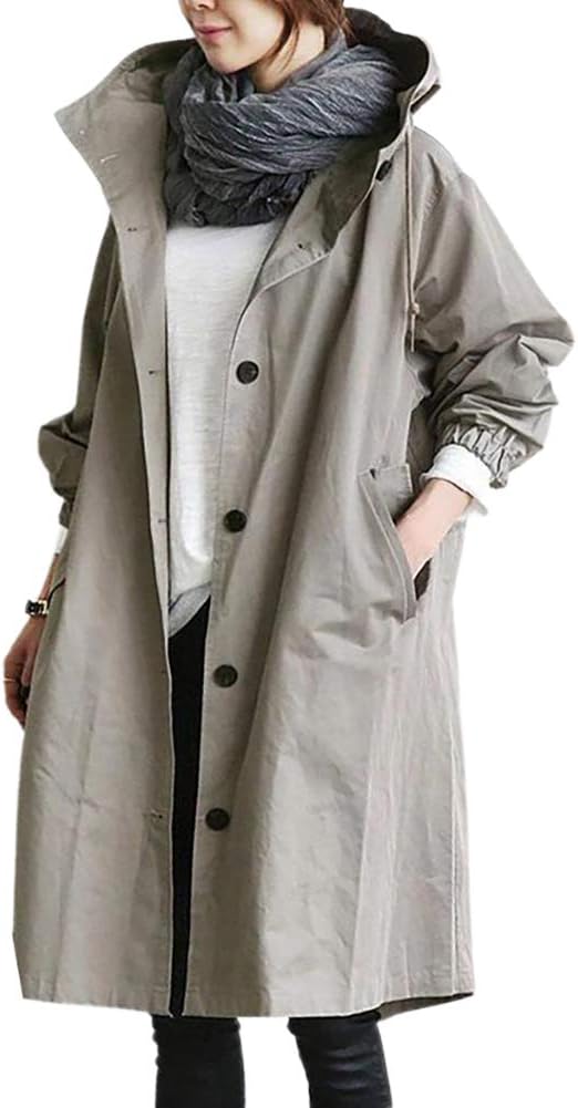 Women's Hooded Longline Trench Coat — View 3