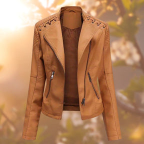 Women's Faux Leather Moto Jacket — View 4