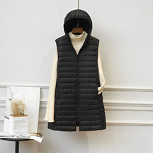 Women's Hooded Longline Sleeveless Coat — View 2