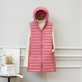 Women's Hooded Longline Sleeveless Coat — View 5