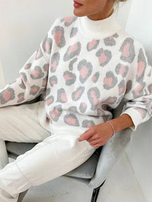 Women's Printed Turtleneck Sweater — View 5