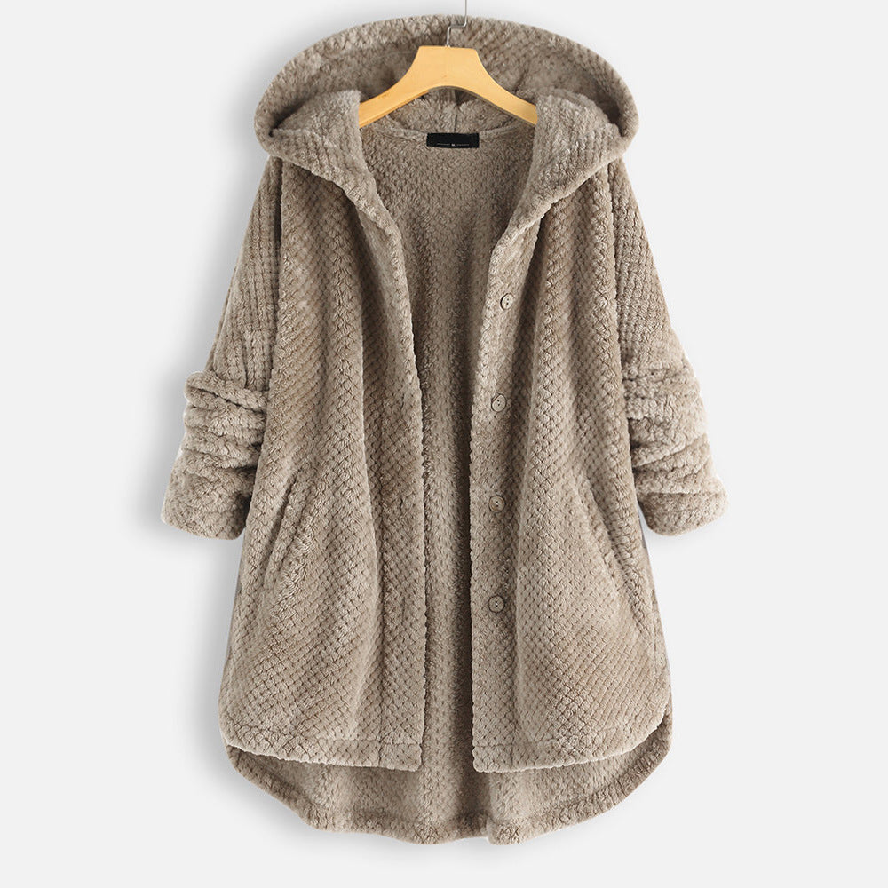 Women's Hooded Reversible Fleece Jacket — View 6