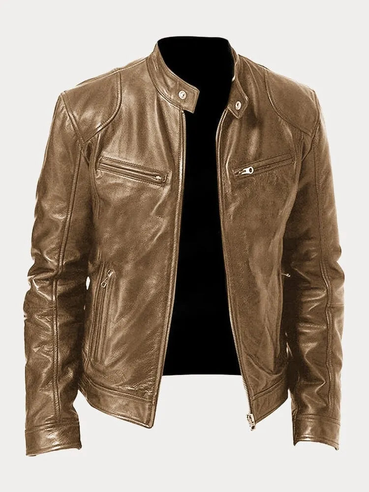 Women's Moto-Style Jacket | Nicole in Brown - Juana Fashion