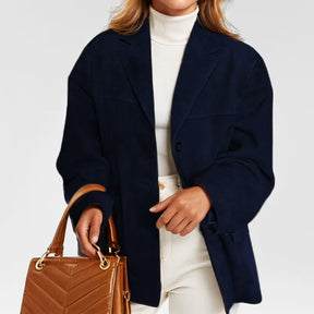 Women's Relaxed Leather-Look Jacket | Pauline in Brown - Juana Fashion