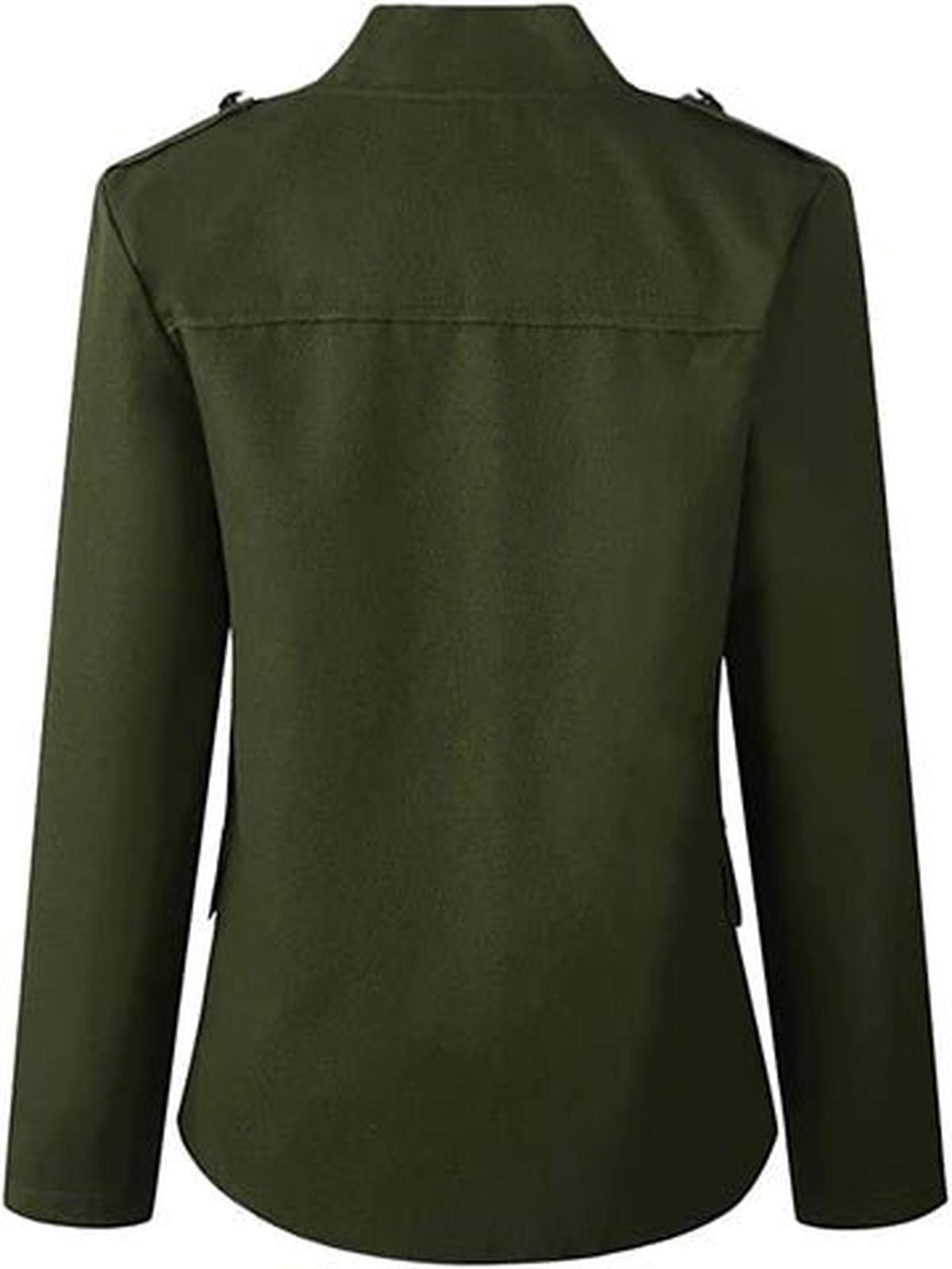 Women's Cropped Button-Front Jacket | Bettina in Navy - Juana Fashion