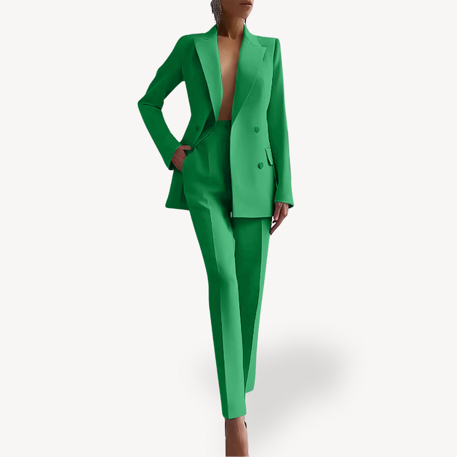 Women's Long Blazer Suit Set | Leonie in Black - Juana Fashion