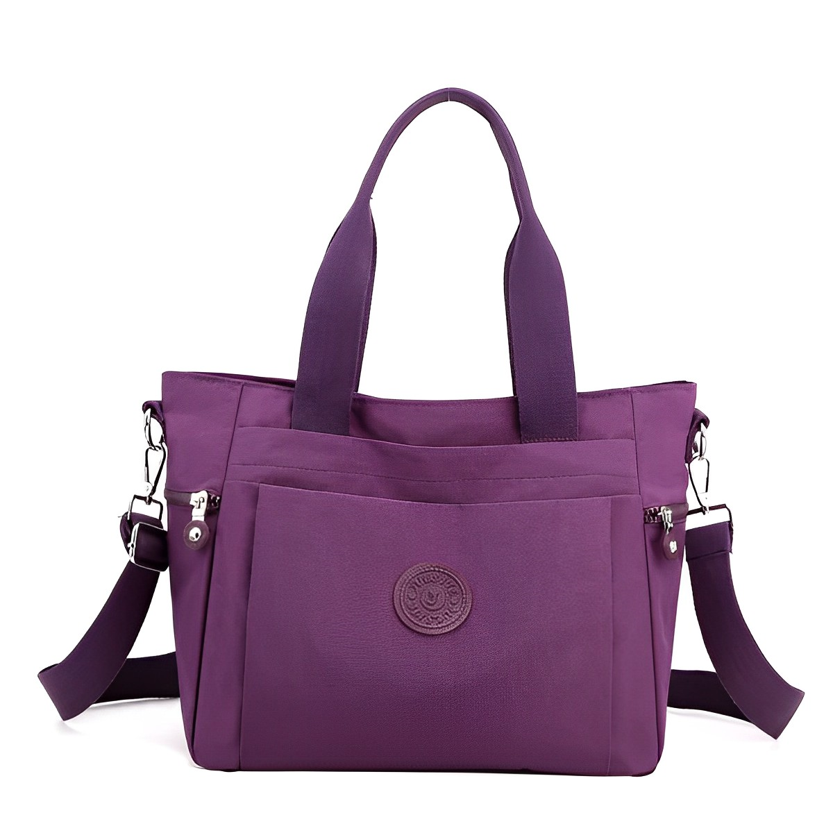 Women's Seven Compartment Shoulder Tote Bag in Purple by Juana Fashion